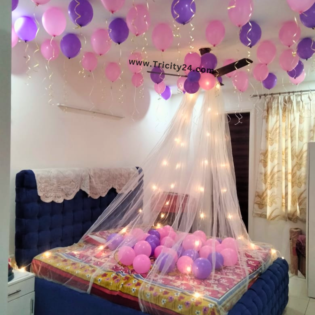 Baby room 2024 decoration with balloons