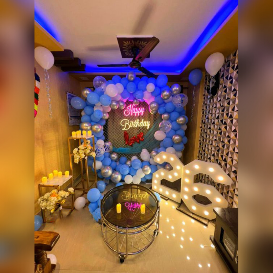 Surprise online birthday decoration