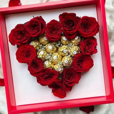 Flower Heart Chocolate Cake Box