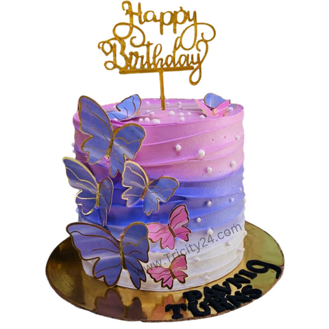 (M739) Butterfly Theme Adult Cake(1kg)