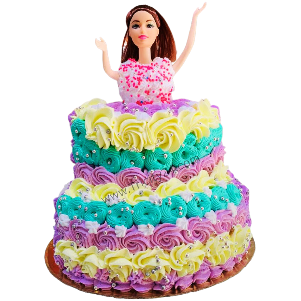 (M748)Barbie Doll Customized  Cake(1 Kg)