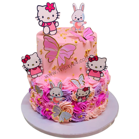 (M749)Kitty Theme Kids Customized  Cake(2kg)