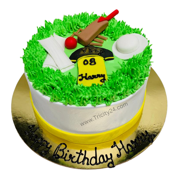(M596) Cricket Theme Cake (1 Kg).