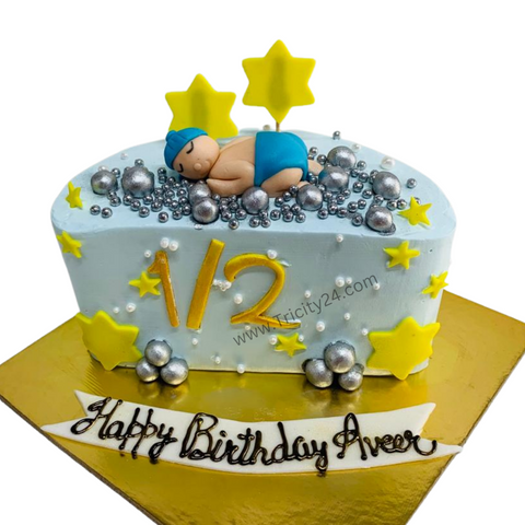 (M616) Half Year Birthday Cake (Half Kg).