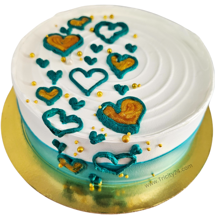 (M1209) Heart Theme Cake (Half Kg).