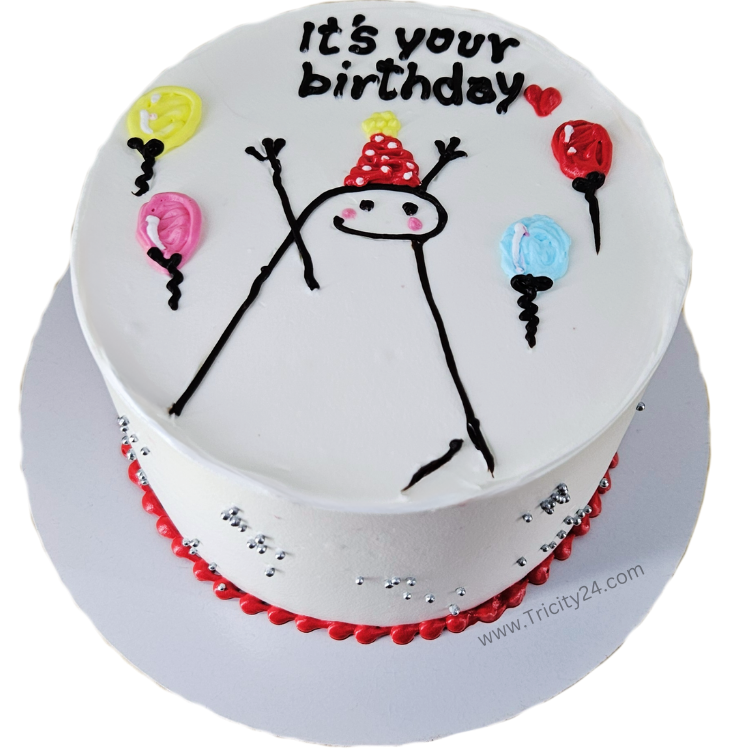 (M1250)  Birthday Theme Cake Half kg