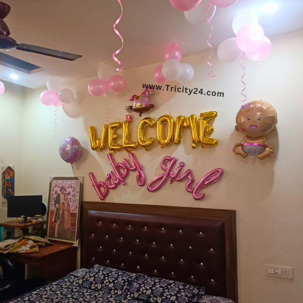 Welcome Theme Baby Girl Party Decoration (P600).