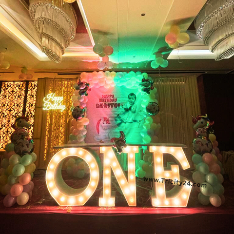 First Birthday Decoration In Hall (P661).