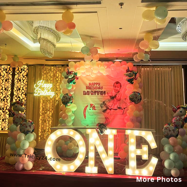 First Birthday Decoration In Hall (P661).