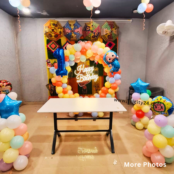 First Birthday Decoration In Hall (P662).