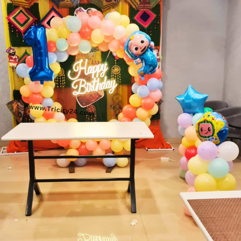First Birthday Decoration In Hall (P662).