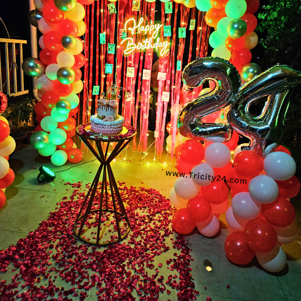 Happy Birthday Decoration At Terrace (P688).