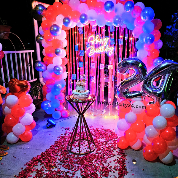 Happy Birthday Decoration At Terrace (P688).