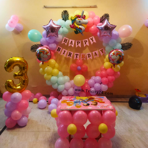 Unicorn Theme Birthday Decoration (P776).