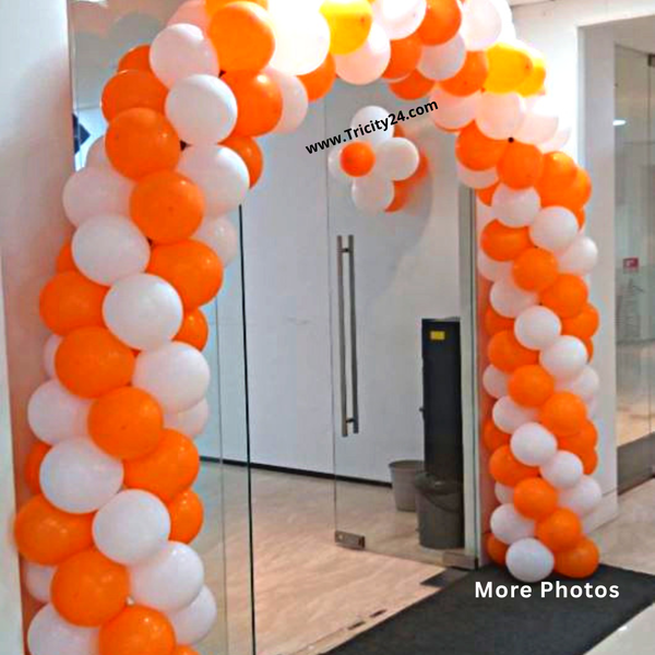 Orange & White Theme Office Party Decoration (P328).