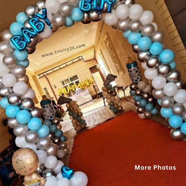 Baby Shower Blue & White Theme Decoration (P359).