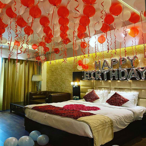 Happy Birthday, Red & White Theme Decoration (P104).