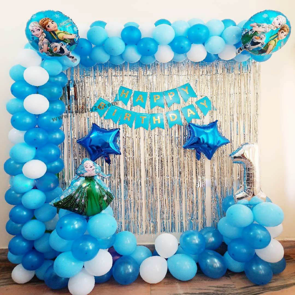 Kids Blue Party Theme Decoration (P115).