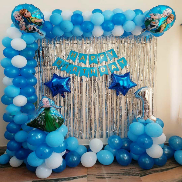 Kids Blue Party Theme Decoration (P115).