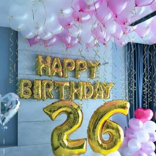 Happy 26th Birthday Pink and White Party Decoration (P23).