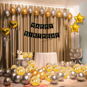 Happy Birthday Golden & Silver Party Decoration (P26).