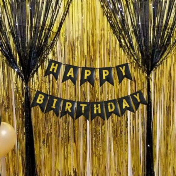 Happy Birthday Golden & Black Theme Decoration (P59).