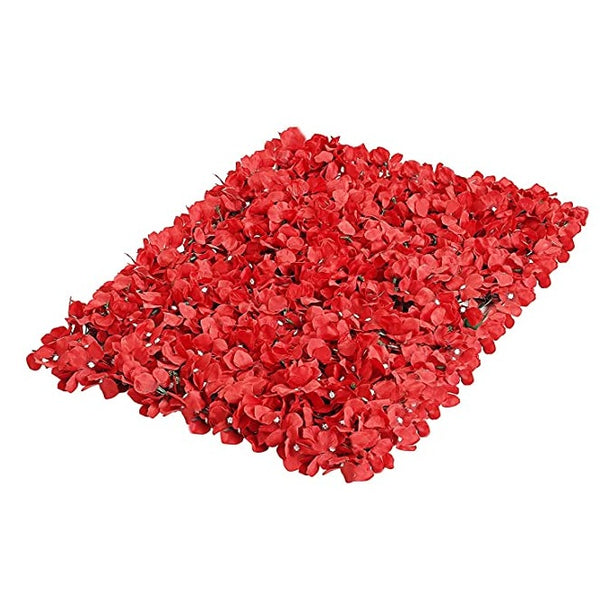 'Red' Artificial Vertical Garden Mat with White Flowers (Rental) R17