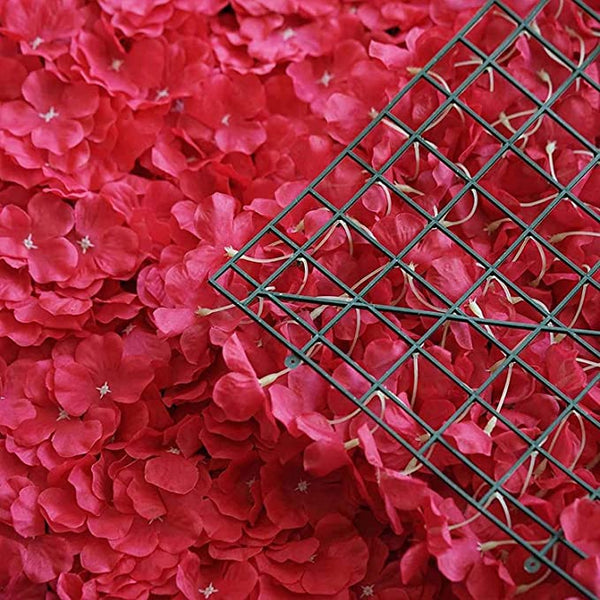 'Red' Artificial Vertical Garden Mat with White Flowers (Rental) R17