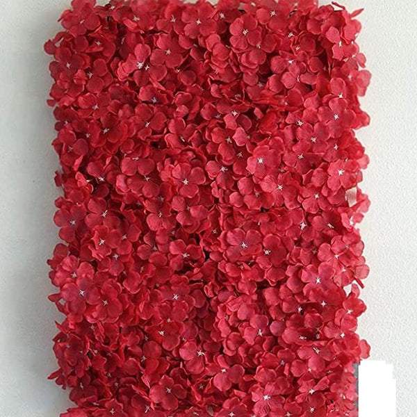 'Red' Artificial Vertical Garden Mat with White Flowers (Rental) R17