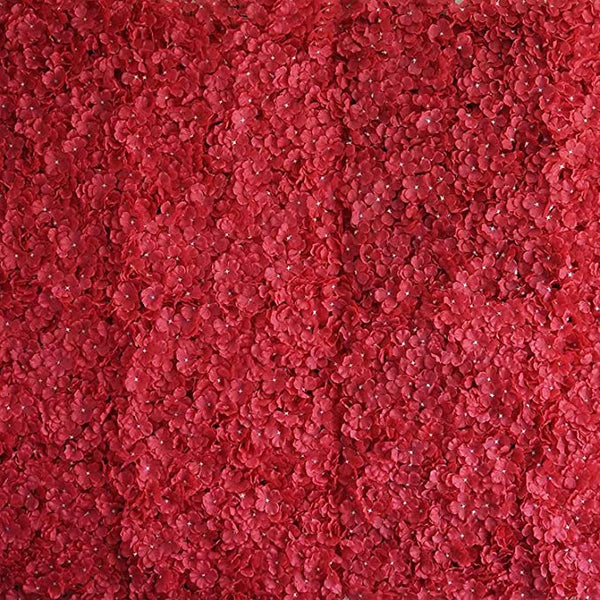 'Red' Artificial Vertical Garden Mat with White Flowers (Rental) R17