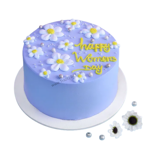 (M102) Floral Icing Cake  (Half Kg).