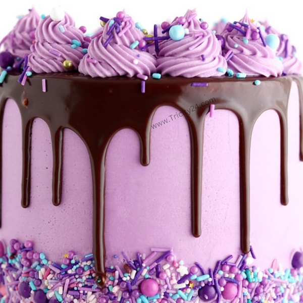(M114) Rose Chocolate Ganache Drip Cake (Half Kg).