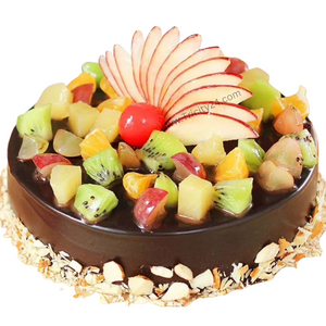 (M11) Round Shaped Chocolate Fruit Cake (Half Kg).