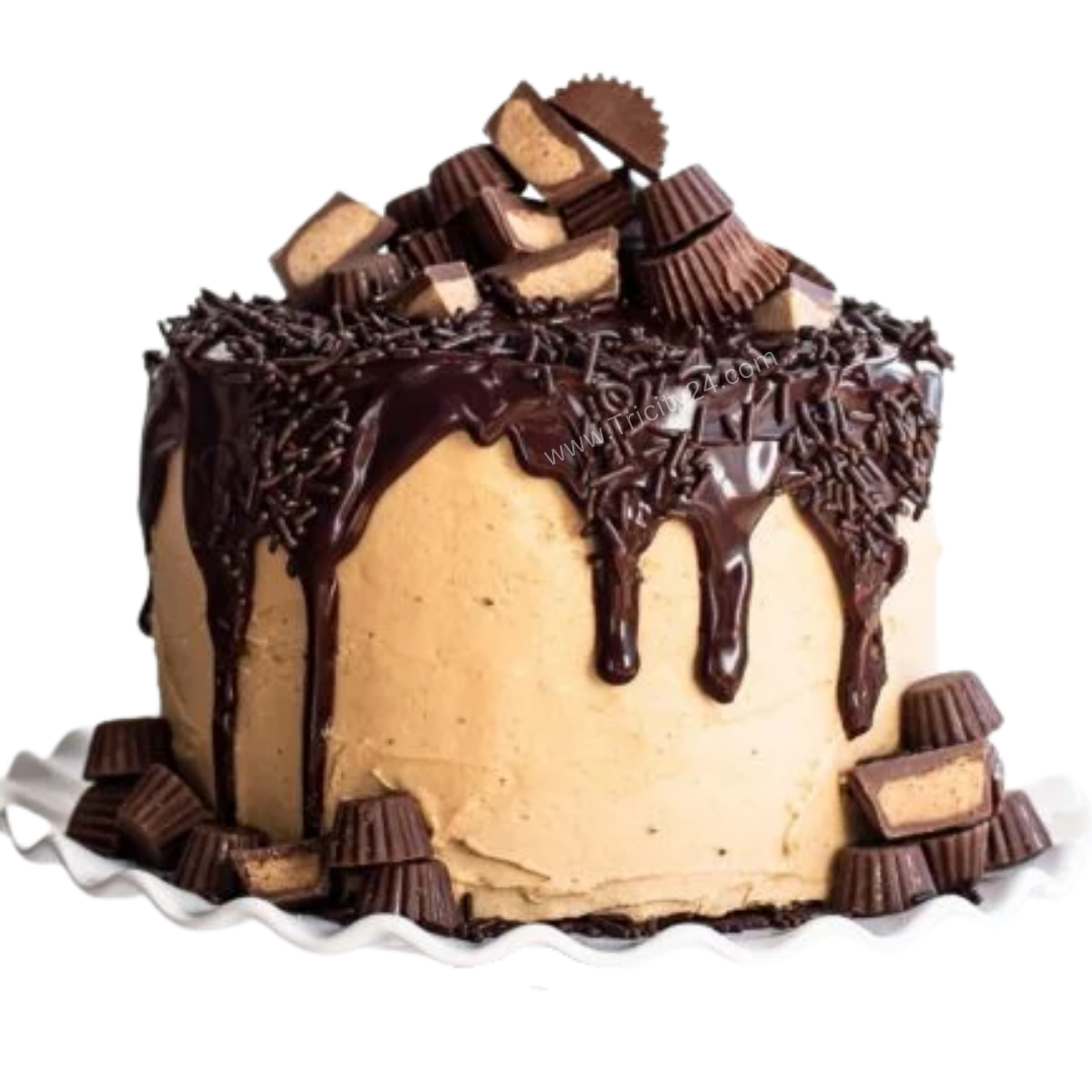 (M131) Chocolate Peanut Butter Frosted Cake (Half Kg).
