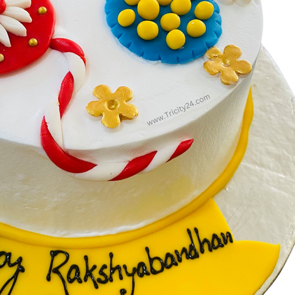 (M258) Shubh Rakhi Soft Round Cake (Half Kg).
