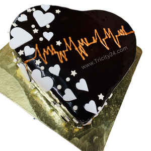 (M290) Heart Chocolate Cake (Half Kg).