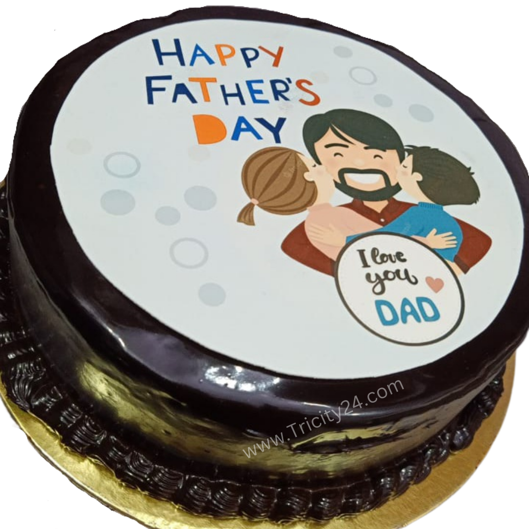 (M309) Fathers Day Photo Chocolate Cake (Half Kg).