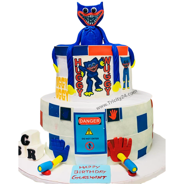 (M335) Huggy Wuggy 2 Tier Kids Cake (2 Kg).