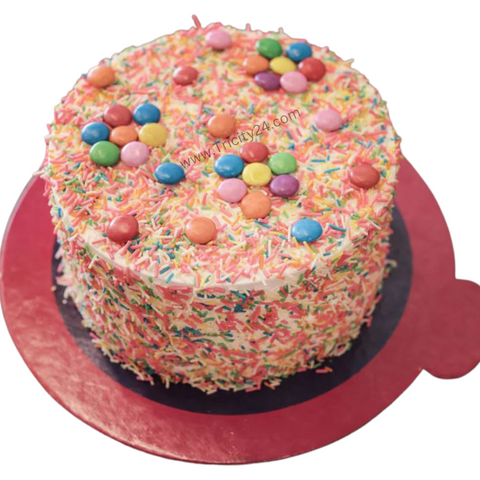 (M33) Decorated Gems Cake (Half Kg).