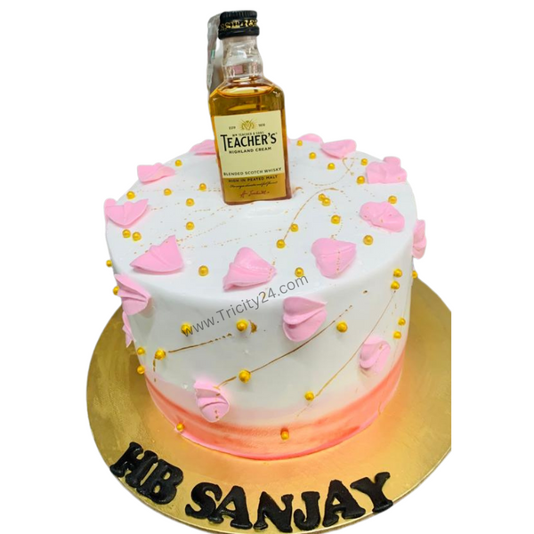 (M346) Happy Birthday Liquor Cake (Half Kg).