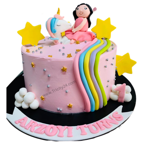 (M352) Unicorn Kids Birthday Cake (1 Kg).