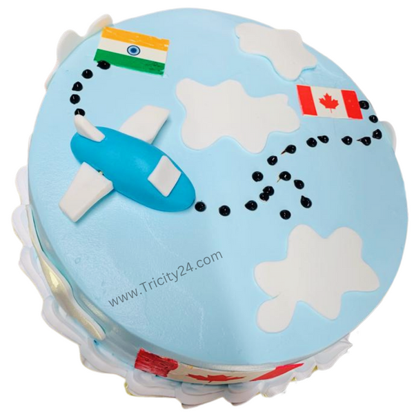 (M357) Travel Theme Designer Cake (1 Kg).