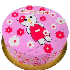 (M374) Pink Designer Birthday Cake (1 Kg).