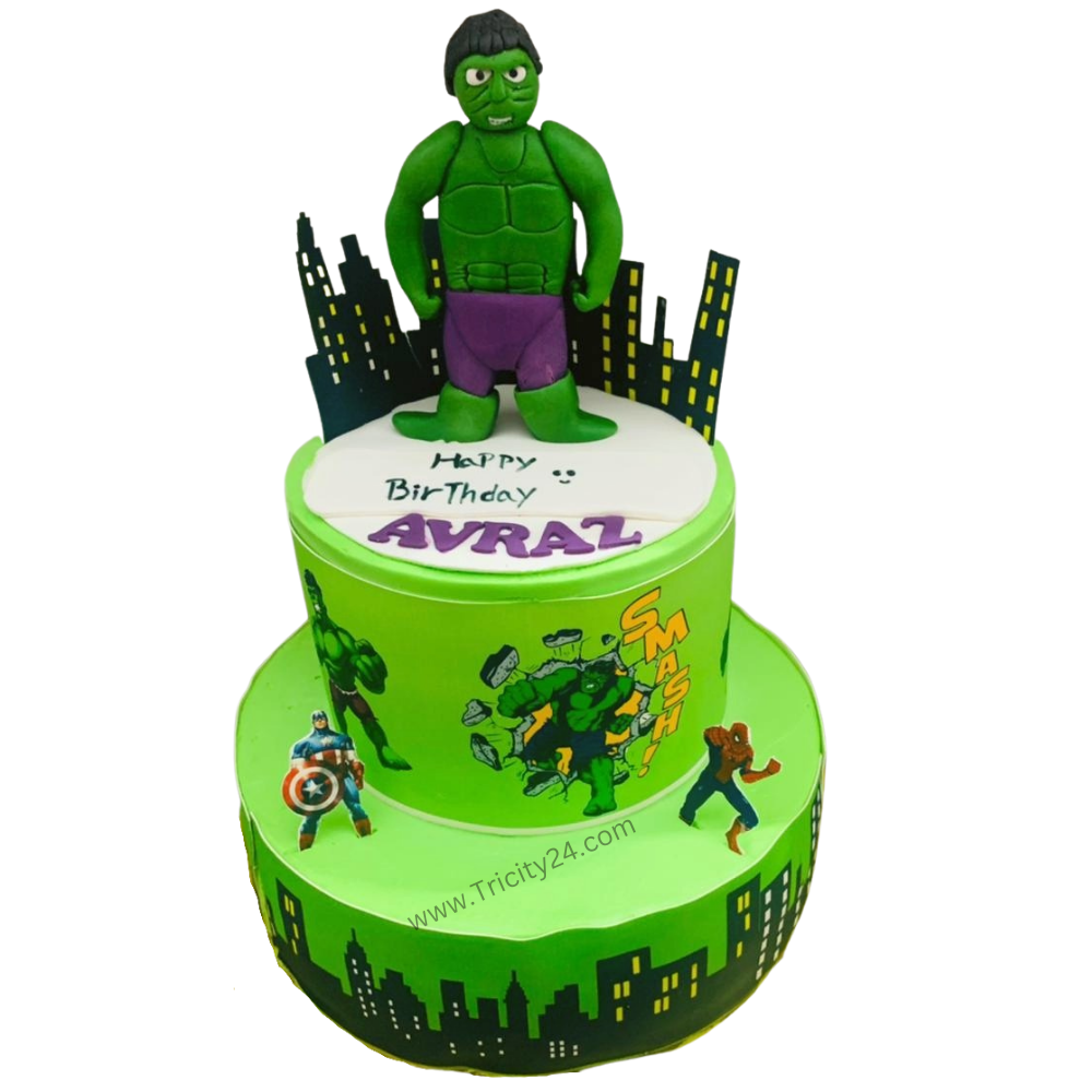 (M375) Hulk Theme Cake (1.5 Kg).