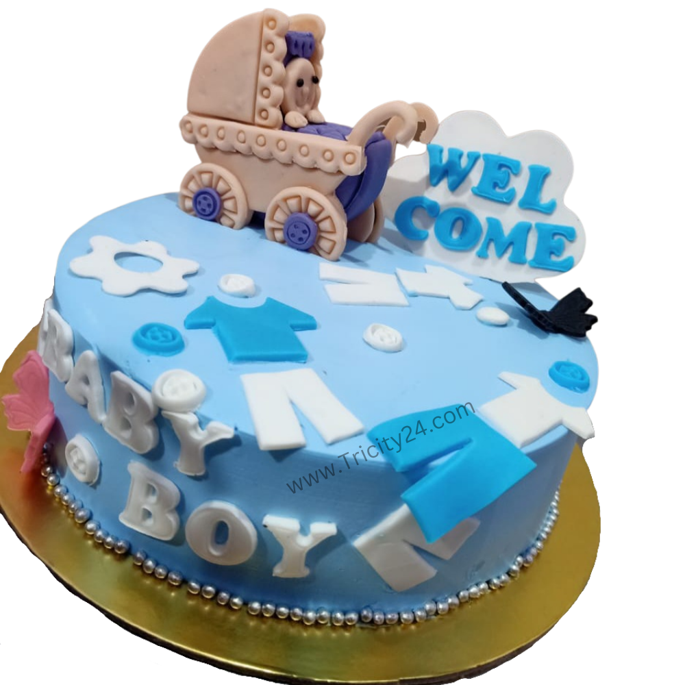 (M383)  Welcome Baby Theme Cake (1 Kg).