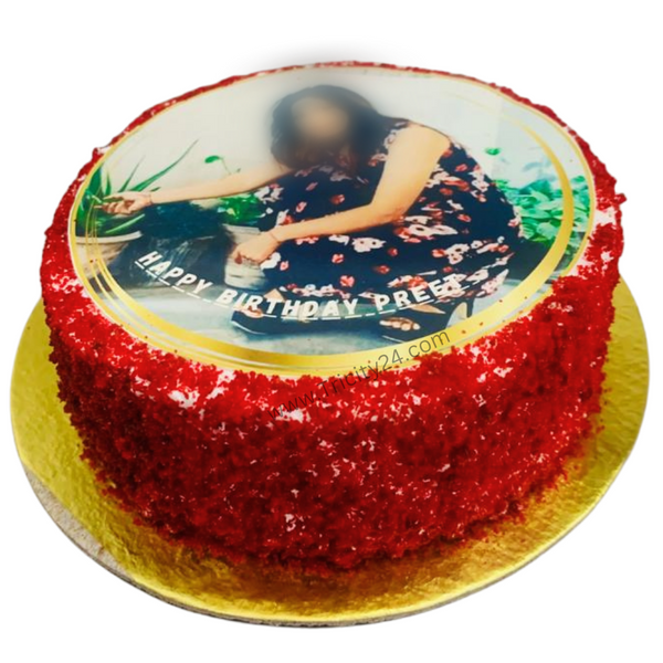 (M393) Red Velvet Photo Cake (Half Kg).