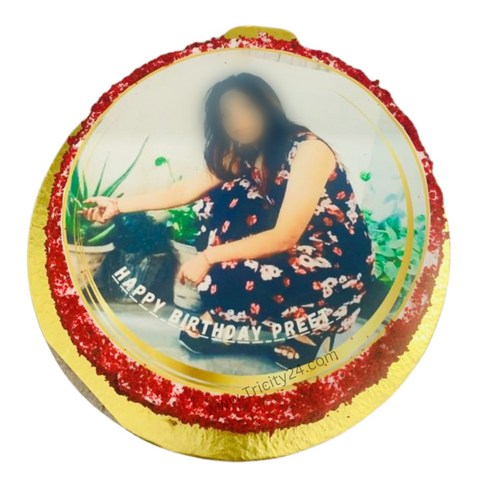 (M393) Red Velvet Photo Cake (Half Kg).