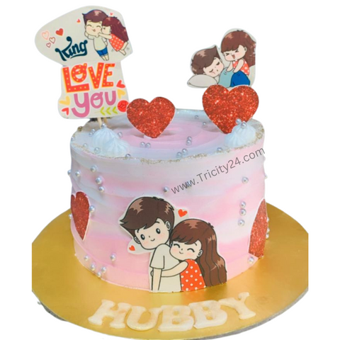 (M399) Love Cream Cake (Half Kg).