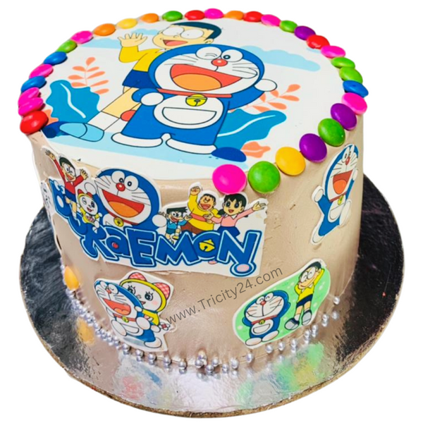 (M400) Doremon Theme Birthday Cake (1 Kg).
