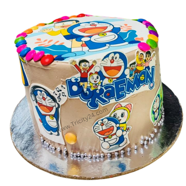 (M400) Doremon Theme Birthday Cake (1 Kg).